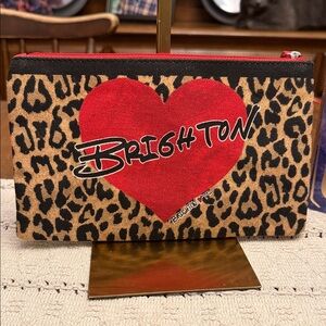 Brighton Red Heart Leopard Clutch